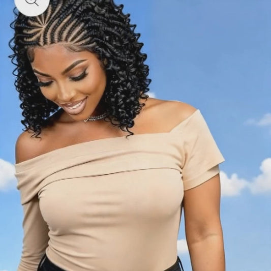 14/22inch Lemonade Braid Synthetic Cornrow Braided Wigs Deep Wave Pre-plucked Baby Hair For Black Women